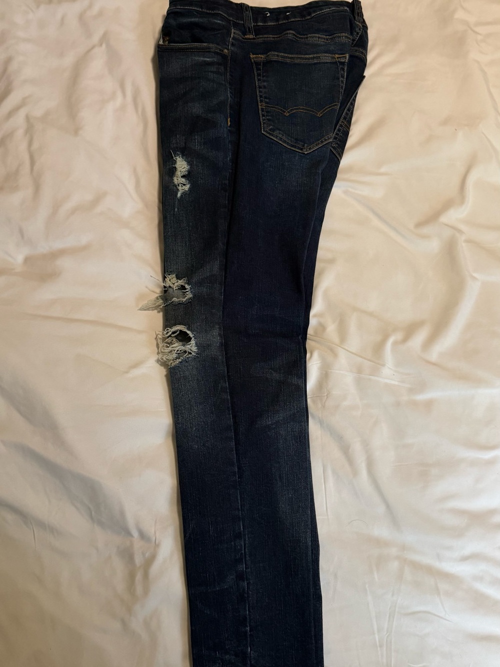 American Eagle Outfitters Dark Blue Ripped Skinny Jeans